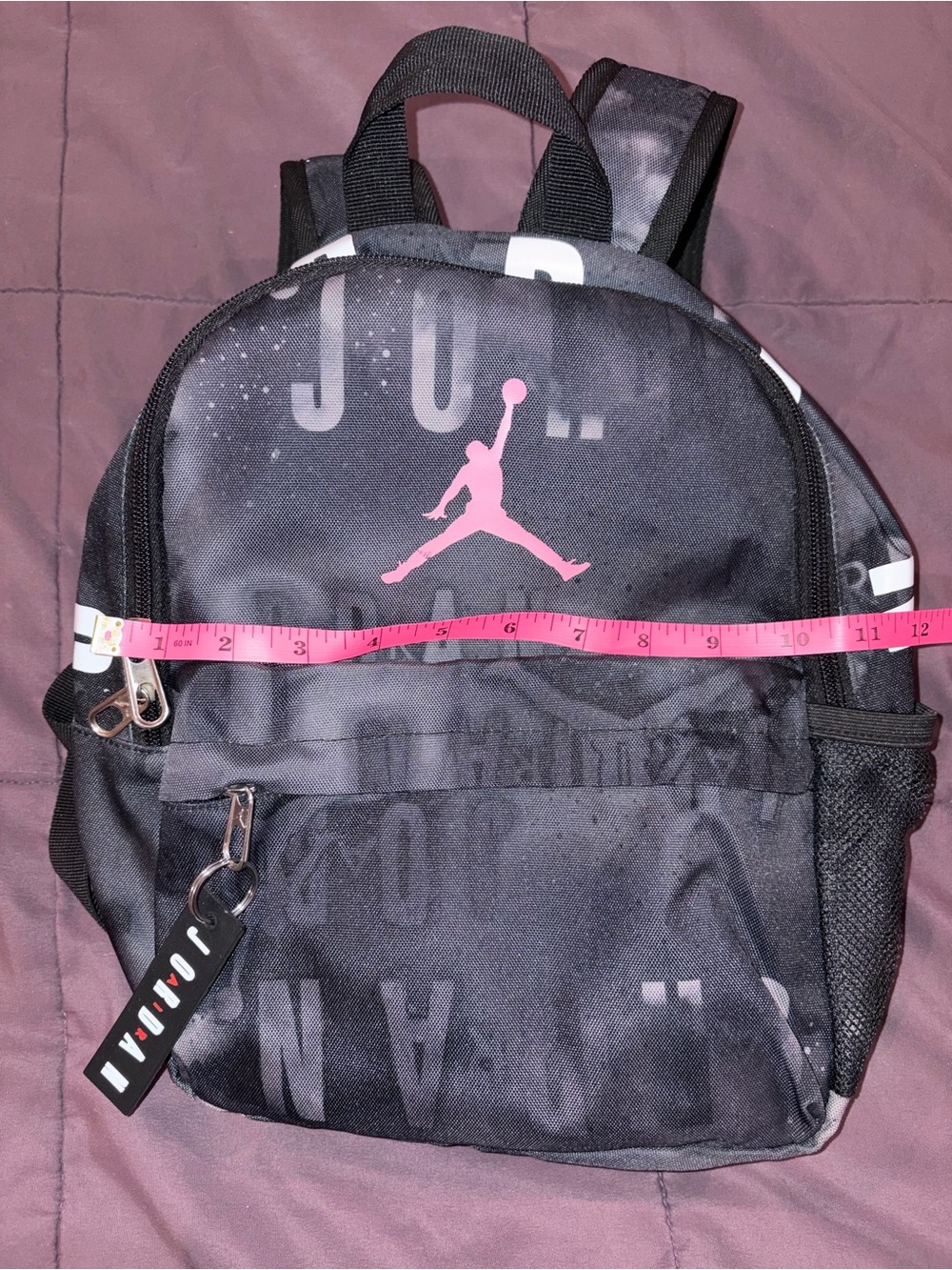 Jordan Mini Black Backpack with Pink Jumpman Accent